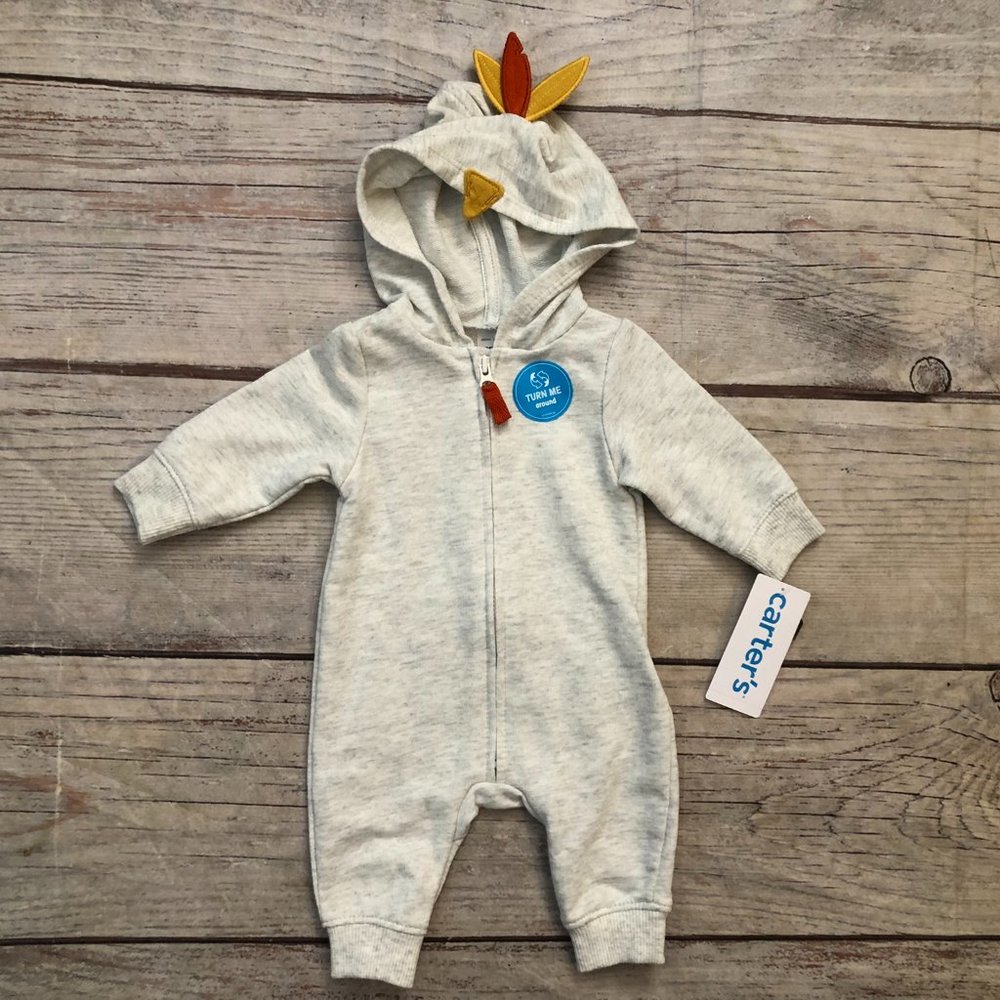 Carter's Baby Boy Turkey Thanksgiving Romper, Size Newborn, Brand New with Tags!